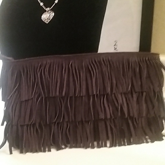 Brown Suede Clutch - Picture 1 of 7